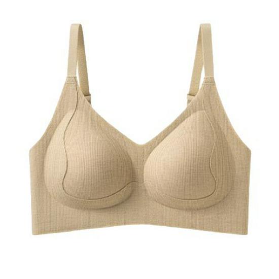 Women's Seamless Anti-Gravity Bra: Gather & Lift, Wire-Free, Side Support, Semi-Fixed Cup, Anti-Sagging for Small Breasts – Perfect for Fall/Winter.