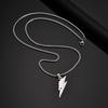 Vnox Stainless Steel Lightning Pendant Necklace, 60cm Box Chain with Lobster Clasp, Punk Waterproof Jewelry Gift for Men Women