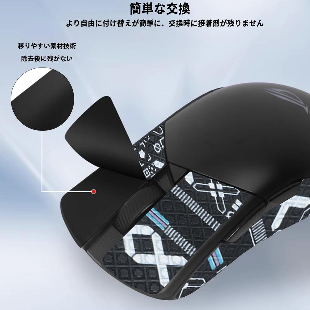 NOUKAJU Mouse Grip Tape for ASUS ROG Gladius III Wireless Gaming Mouse, Ultra-Thin, Highly Absorbent, Anti-Slip Tape (Black)