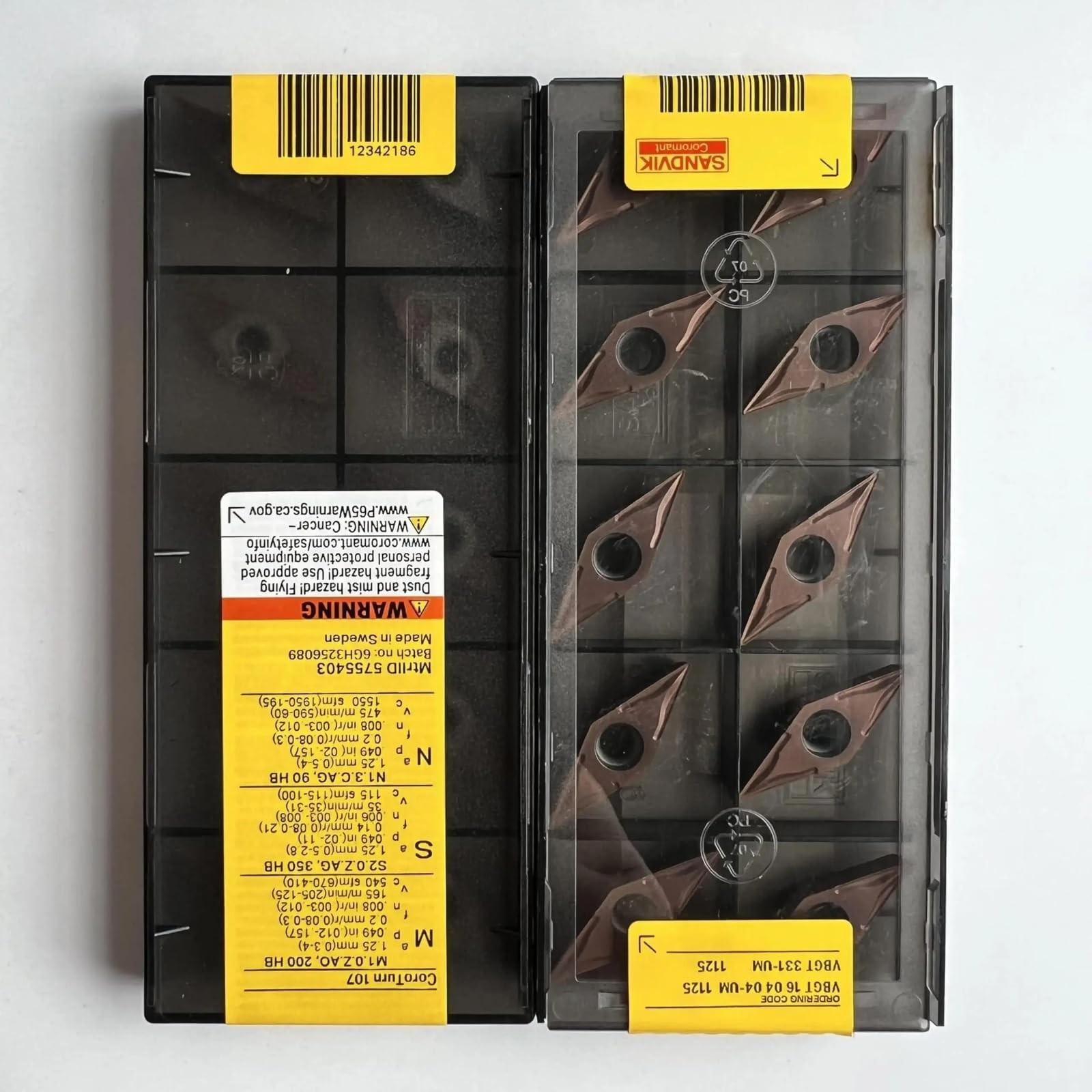 

Original Sandvik / VBGT160404-UM 1125 CNC lathe carbide blade tool 10 Pcs