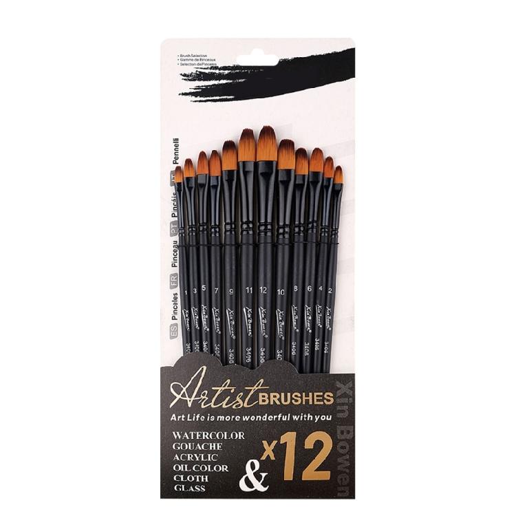 

12x Artist Brushes Acrylic Watercolor Paint Brushes Painting Detail Brushes Nylon Hair Paint Brushes Drawing Supplies