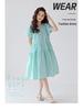 Girls' Korean Style Raglan Sleeve Summer Dress with Bowknot - Princess Fashion for Ages 8-12