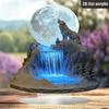 Bohemian Wolf and Full Moon, 2D Flat Acrylic, Tabletop Decoration, Ornaments, Suitable for Living Room, Office, Gifts, Christmas, Halloween