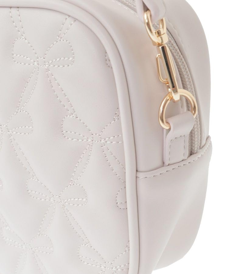 Maison De Fleur Ribbon Quilted Square Pochette, Light Pink, F Shoulder Bag, 08000792700