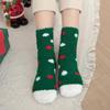 Women's Coral Fleece Mid-Calf Socks - Thickened, Half-Velvet, Winter Home & Floor Wear, Autumn/Christmas Style