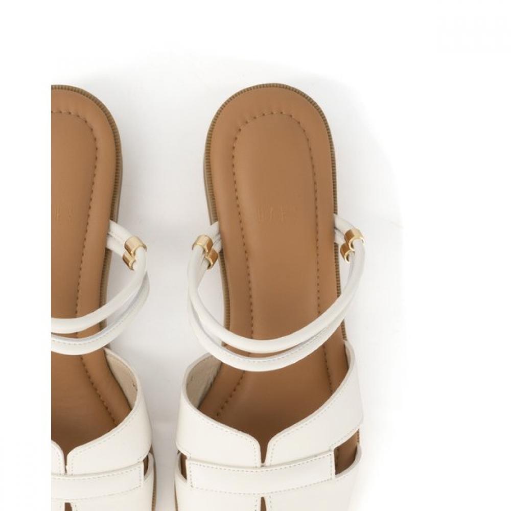 Daks Women S SandalS 3.5cm Semi caSual Two Way Dld302 Cream White