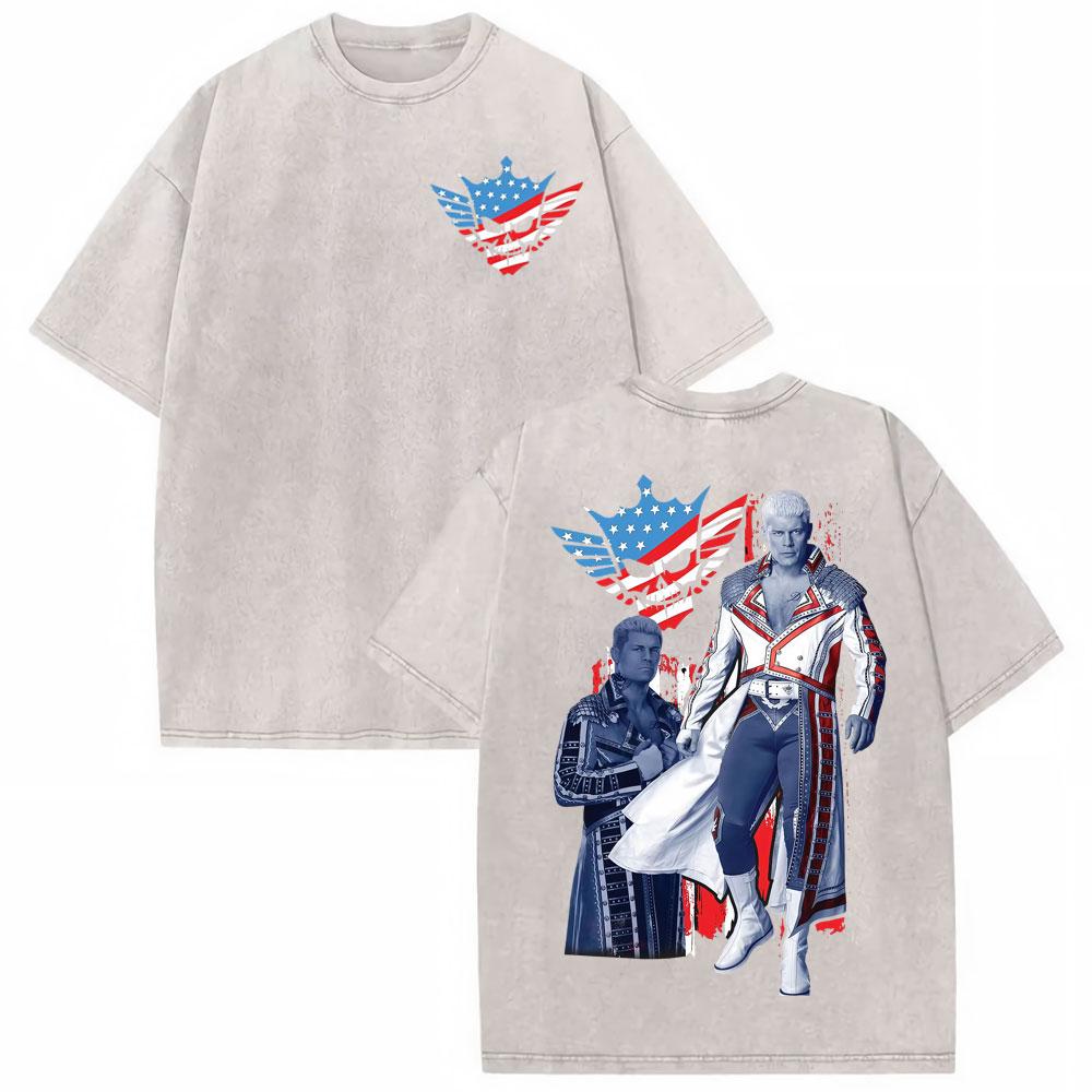 Cody Rhodes American Nightmare Vintage Washed Tee Shirt Unisex Women Casual Cotton Oversized Tshirt Harajuku Short Sleeve T Shirts