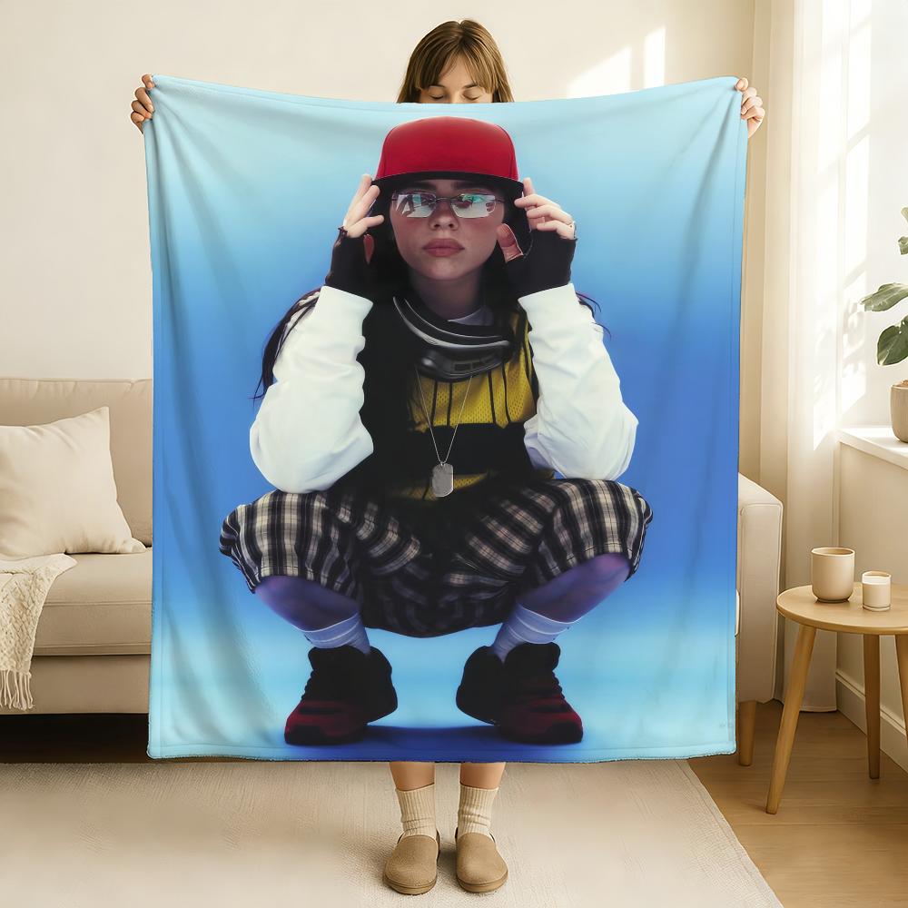 Singer B-Billie E-Eilish Blanket Soft and Skin Friendly For Couch Bed Napping Bedspread All Seasons Comforter 75x90cm
