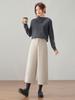 Women's 2025 Winter High-Waisted Wool Blend Wide-Leg Pants: Petite & Plus, Thickened, Slimming, Casual Cropped Commuter Style.
