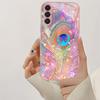 Colorful peacock feather glass phone case suitable for Samsung Galaxy S26 S25 S24 S23 S22 S20 FE/Ultra/Plus anti fall back cover