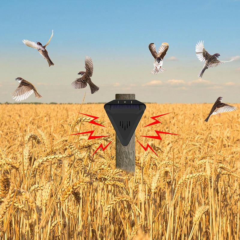 Solar Animal Repellents Repelling Solar Alarm Bird Repeller with 13 Modes of Sound Playback Bird Dog Repellent forOutdoor Garden