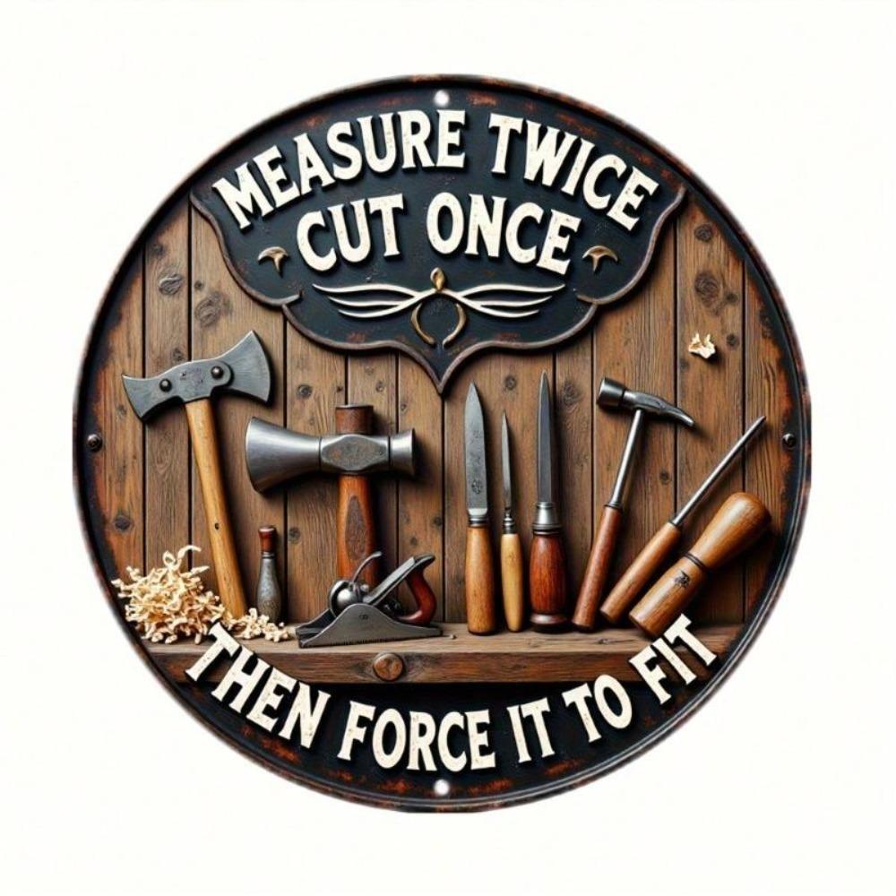 Woodworking Sign Carpentry Tools Wall Art Tin Metal Decor