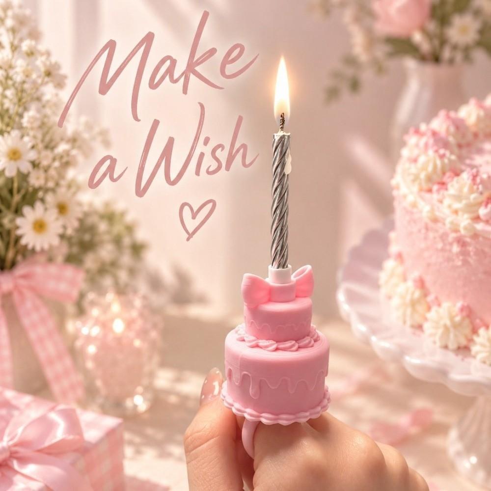 Romantic Birthday Cake Ring Candle Holder Plastic Cake Candelabra Party Favor