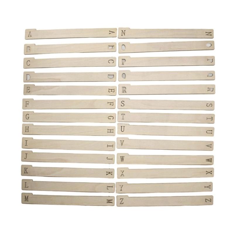 13/26Pcs Wooden Bookcase Separators Numbered Marker For Music Discs And Magazine Storage