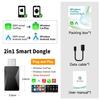 2 IN 1 CarPlay Smart Box Wired to Wireless Android Auto Adapter Car Play Dongle For Car Has CarPlay Android Auto Used by Cable