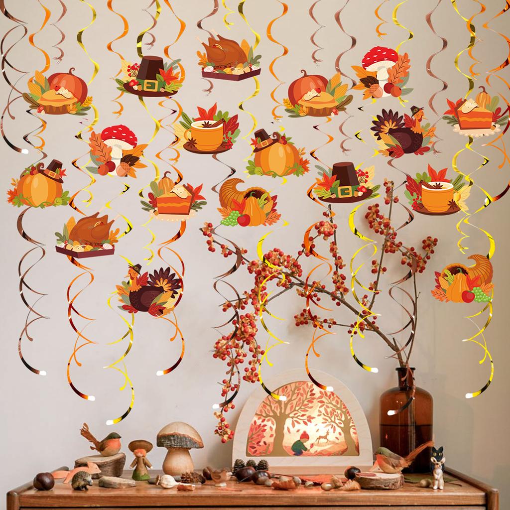 Thanksgiving Spiral Hanging Decorations Home & School Thanksgiving Spiral Decors Set Long Lasting Party Enhancements