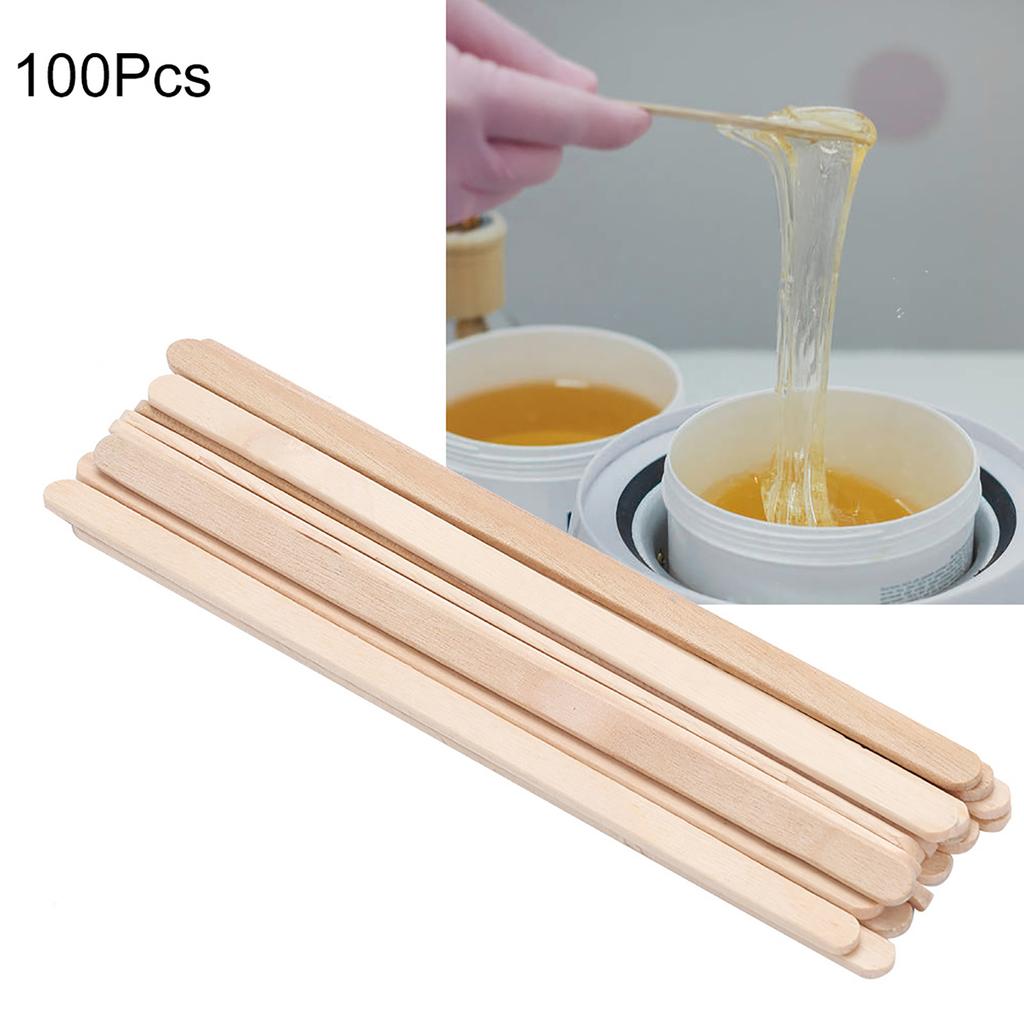 100Pcs/Bag Disposable Wooden Depilatory Wax Applicator Stick Spatula Hair Removal Tools