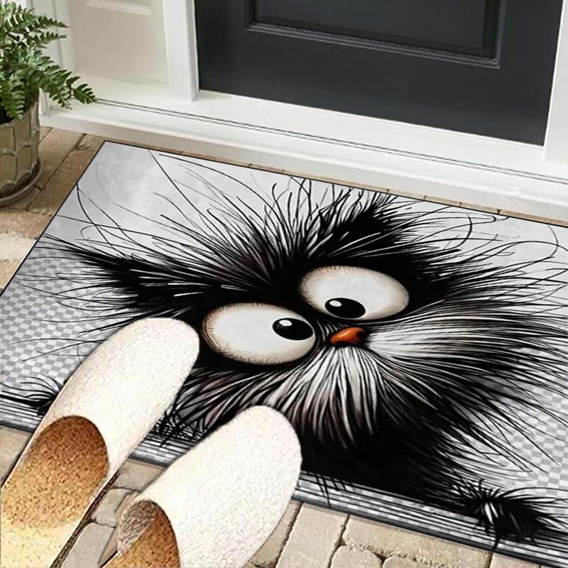 Black Cat In Sunflower Town Office Rug Chair Mat, Game Carpet, Suitable for Front Door, Bedroom, Living Room, Desk, Holiday Gift