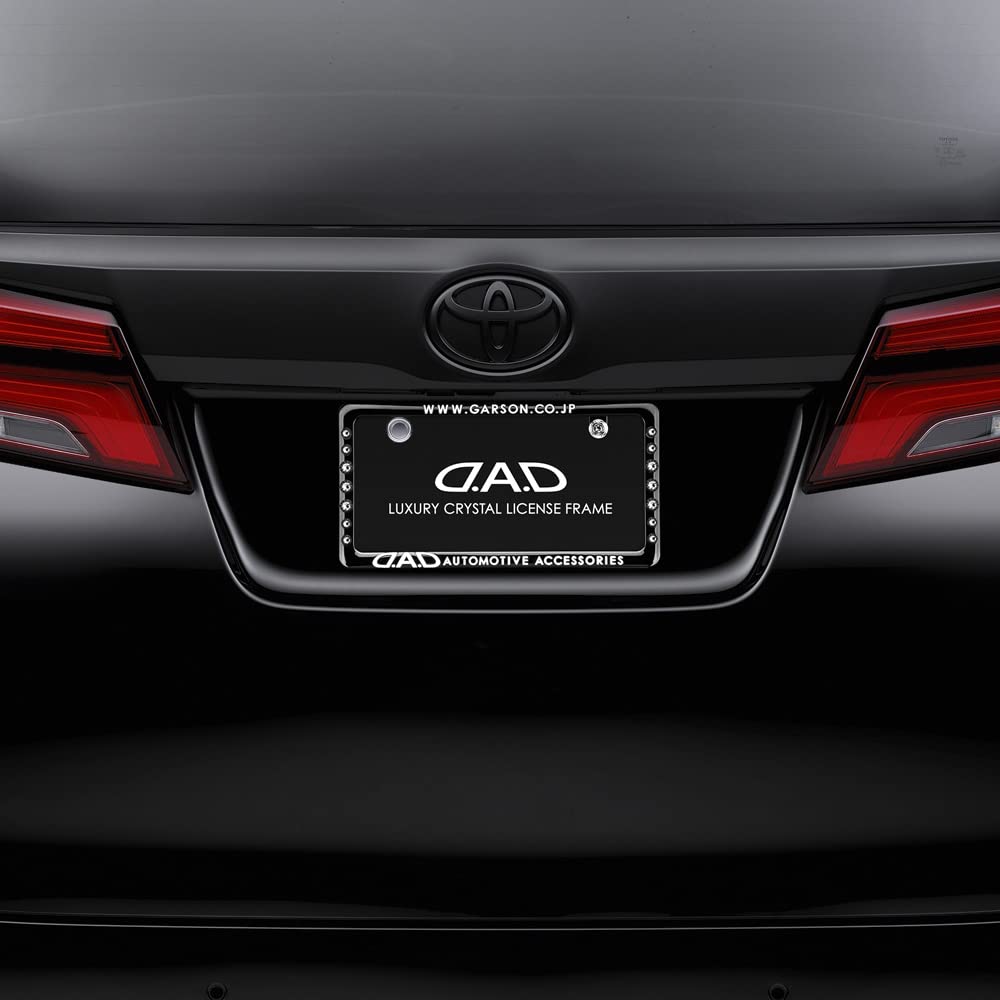 DAD GARSON D.A.D Crystal License Frame II (Number Plate Frame) Rear Model [Black/White] Crystal SB193-01-01