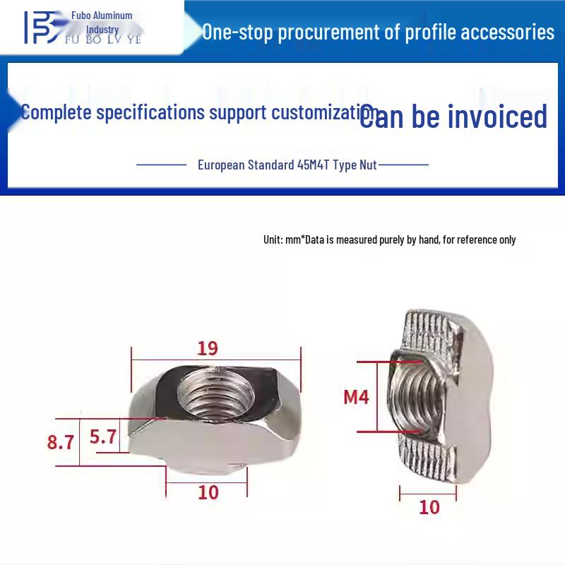 T-Slot Aluminum Profile Nut for European Standard Types 20/30/40/45
