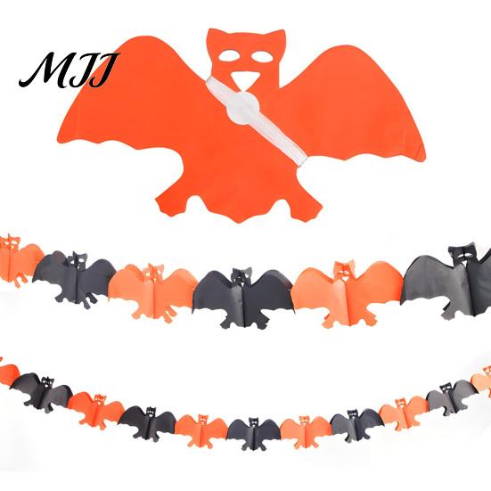 Outdoor Halloween Decor 5 Pcs 10FT Banner, Spooky Spider Bat Skull Ghost Indoor Party Supplies Pumpkin Hanging Bunting Garland for Party, Wall, Mantle