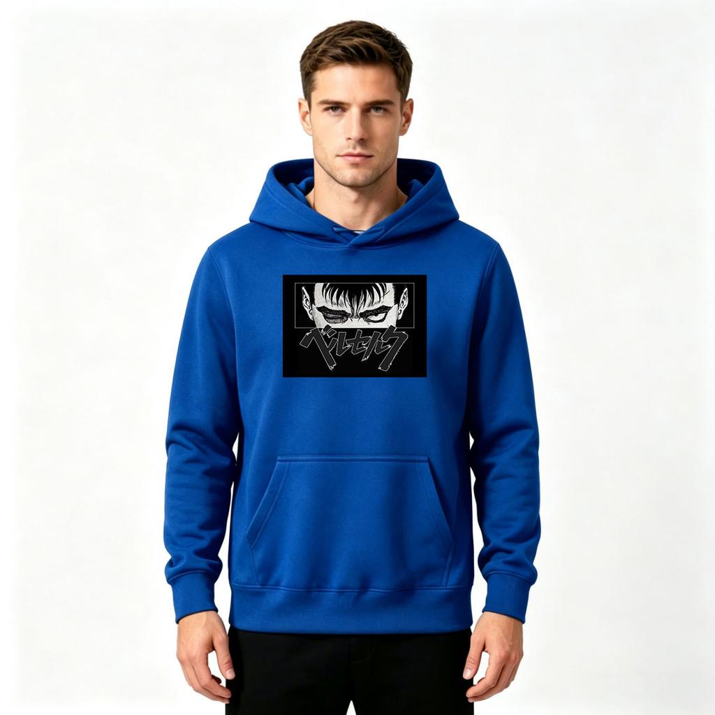 Men's Anime Eye Print Pullover Hoodie Casual Long Sleeve Comfortable Streetwear Sweatshirt