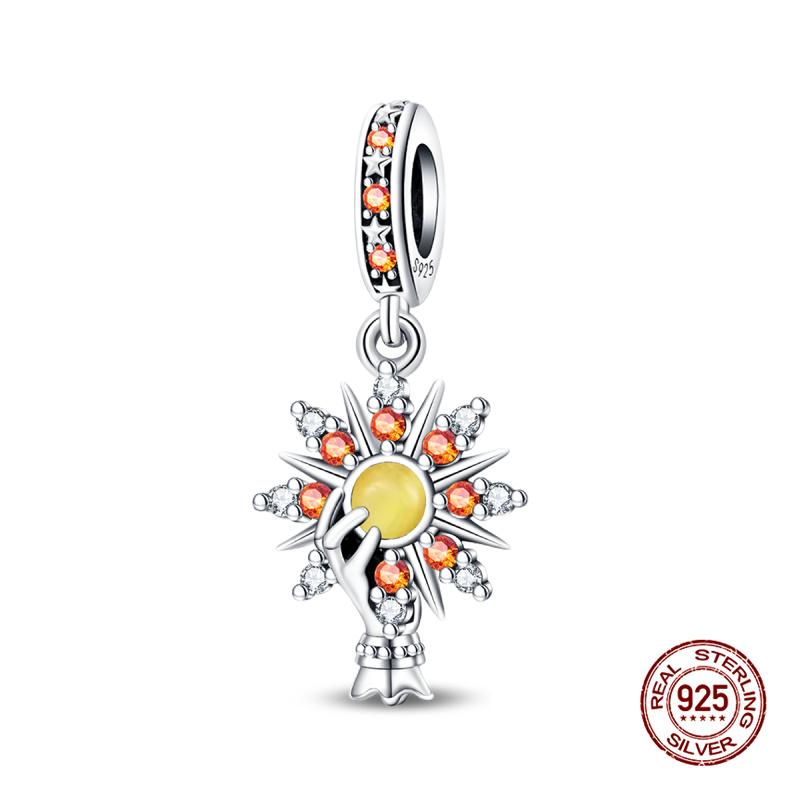 Original Charmcopper Star Moon Sun Tarot Series Charm Beads Fit 3Mm Original Bracelet Womens Diy Fine Jewelry Gift