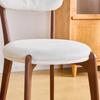 2-Person dining chair set, made of linen fabric, comfortable and with seat cushion, is mid-century modern style, ideal for dining room and kitchen.