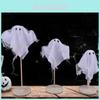 Halloween Witch Broomstick Party Decor With Colorful Mesh And Ghosts For Spooky Atmosphere
