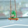 Ins Small Fresh Cute Drinking Tea And Reading Books Little Frog Toy Models Car Decorative Accessories Hanging Fun Resin Crafts