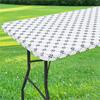 Homaxy Rectangle Vinyl Table Cloth Elastic Fitted Tablecloth With Flannel Backing Waterproof Plastic Table Cover Camp Tablecloth