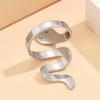 New Personality Hip Hop Snake Ring: Adjustable, Bright Surface, Stainless Steel
