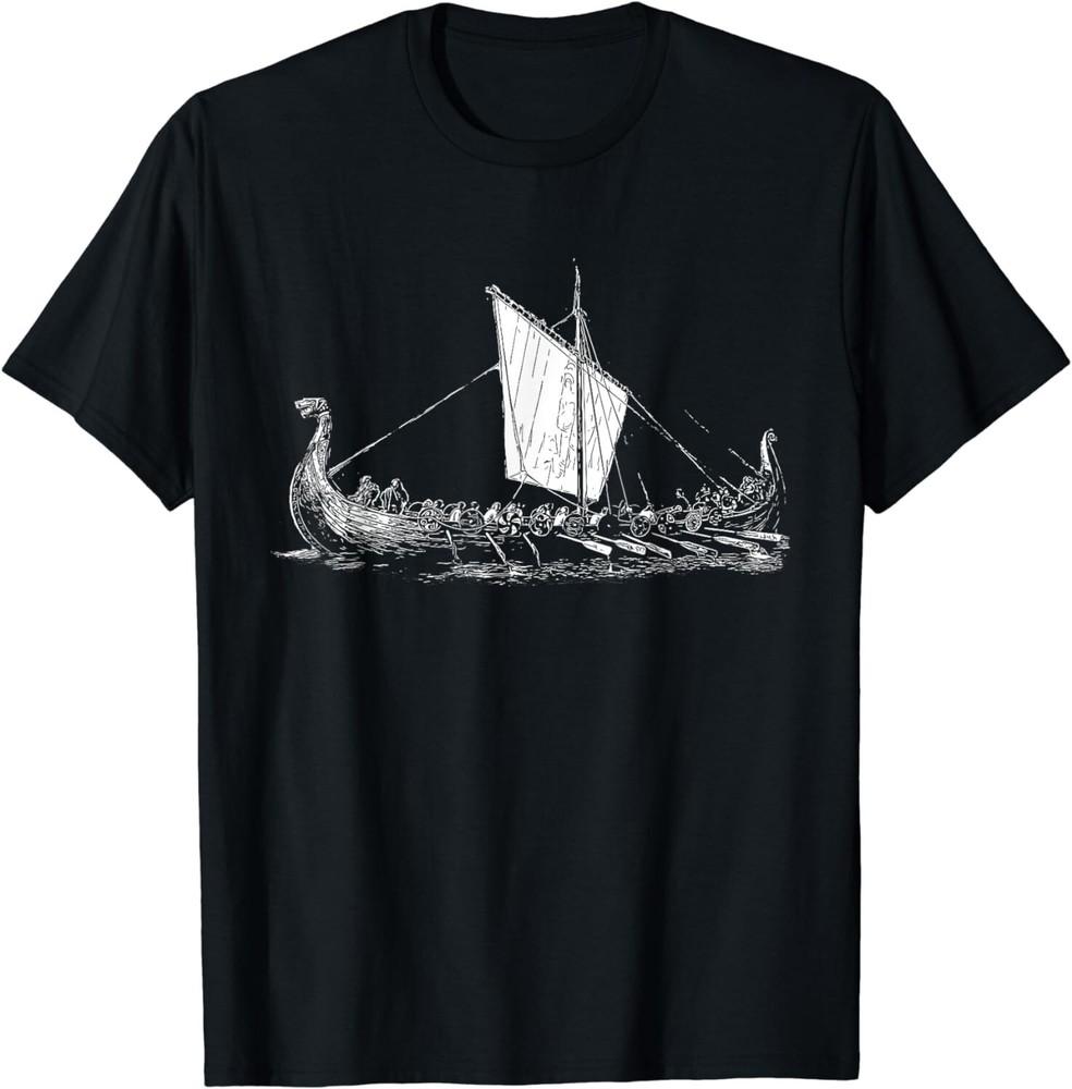 

Viking Ship T-Shirt - Odin And Valhalla Tee Shirts Gift Unisex T-Shirt 3XL