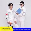 Weißes CNOOC Reines Baumwoll Schweißer Arbeitskleidungs Set: Langlebige Herbst-/Winter-Oberteile und Hosen für Elektroschweißen und Arbeitsschutz