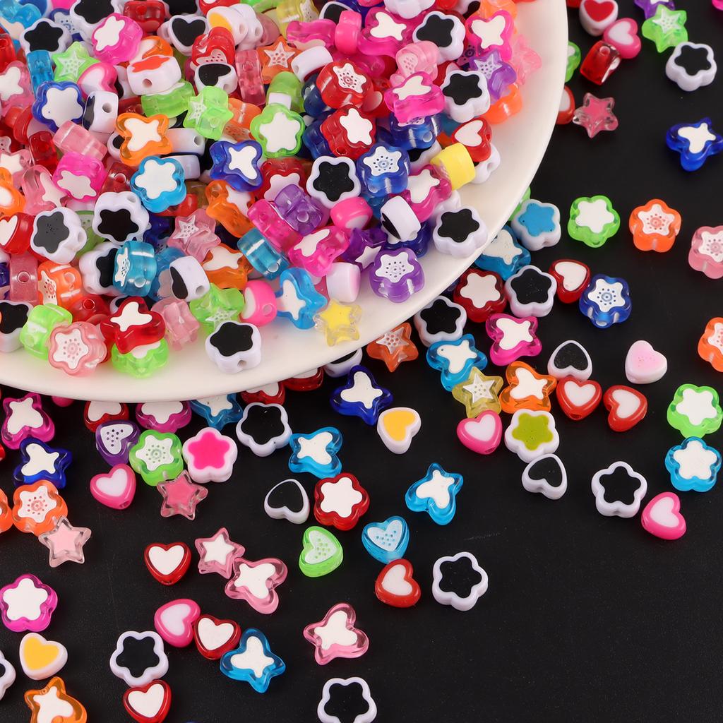200pcs Mix Letter Acrylic Beads Round Flat Alphabet Spacer Bead and elastic cord For Jewelry Make Handmade Diy Bracelet Necklace
