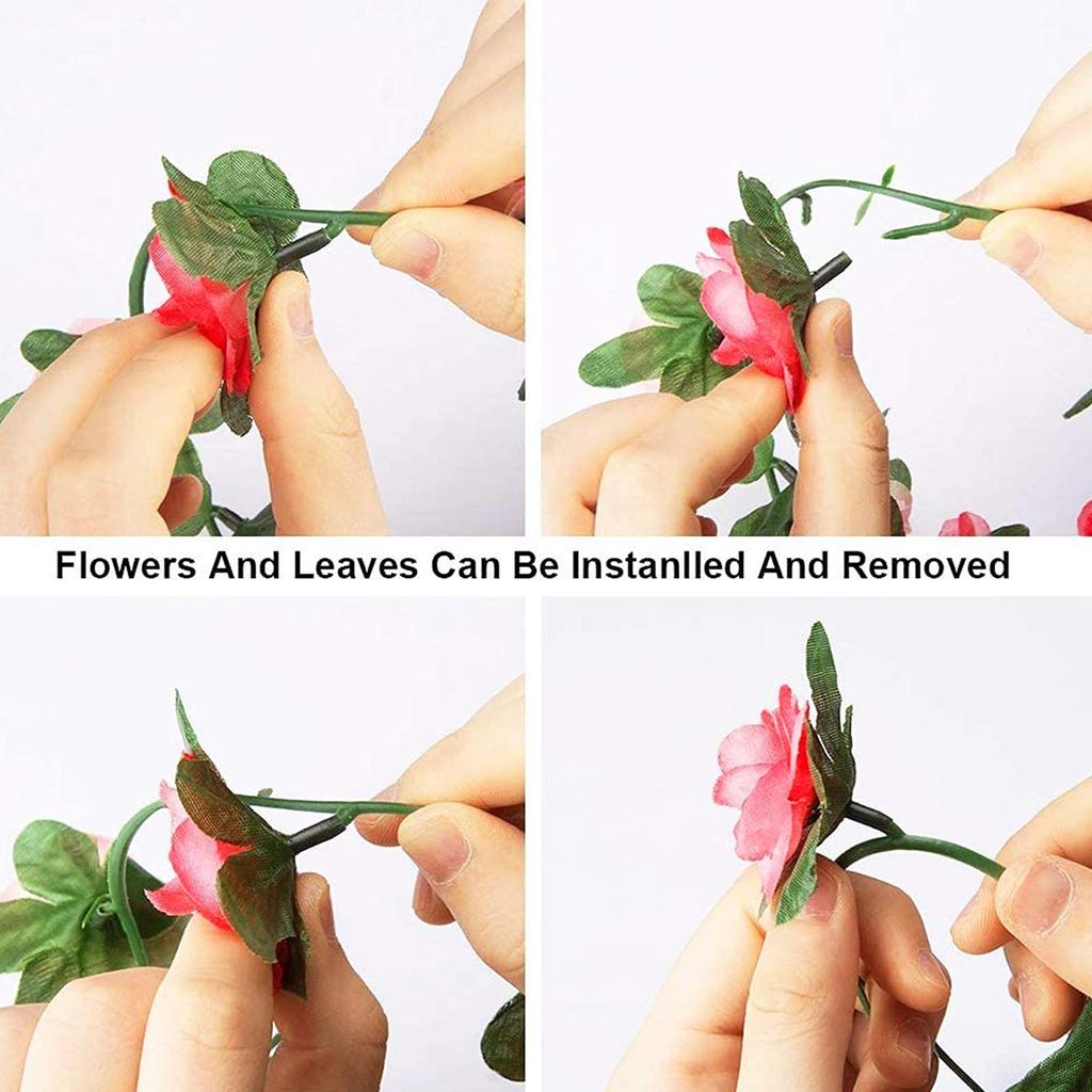 Flower Garland Fake Rose Vine Artificial Flowers Hanging Rose Ivy Hanging Basket