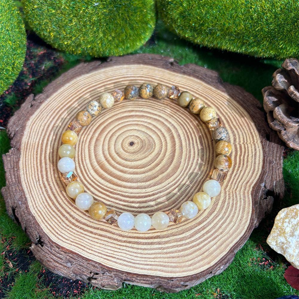 1 Citrine Natural Stone Bracelet Promotes Abundance and Success Unisex Handmade Jewelry 6mm