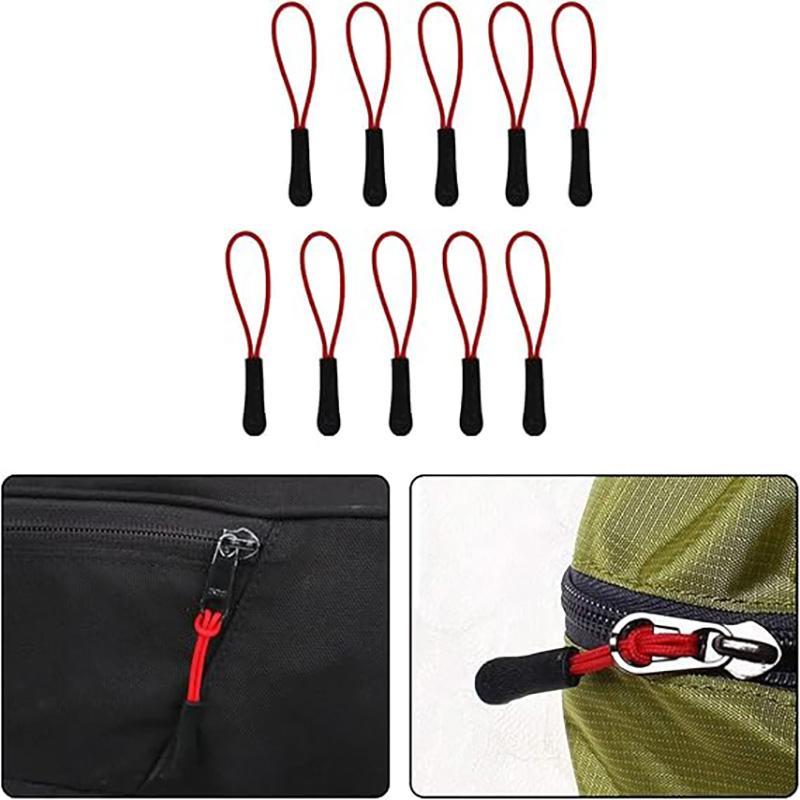 12Pcs Zipper Pulls Set Zipper Tags Kit Nylon Cord Pull Tab Zipper Pull Zip Tag Cord Pulls Zipper Extension for Jackets Backpacks