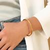 Trendy Women's Stainless Steel Ring Bracelet with Smooth Arc Buckle - Simple and Fashionable Design
