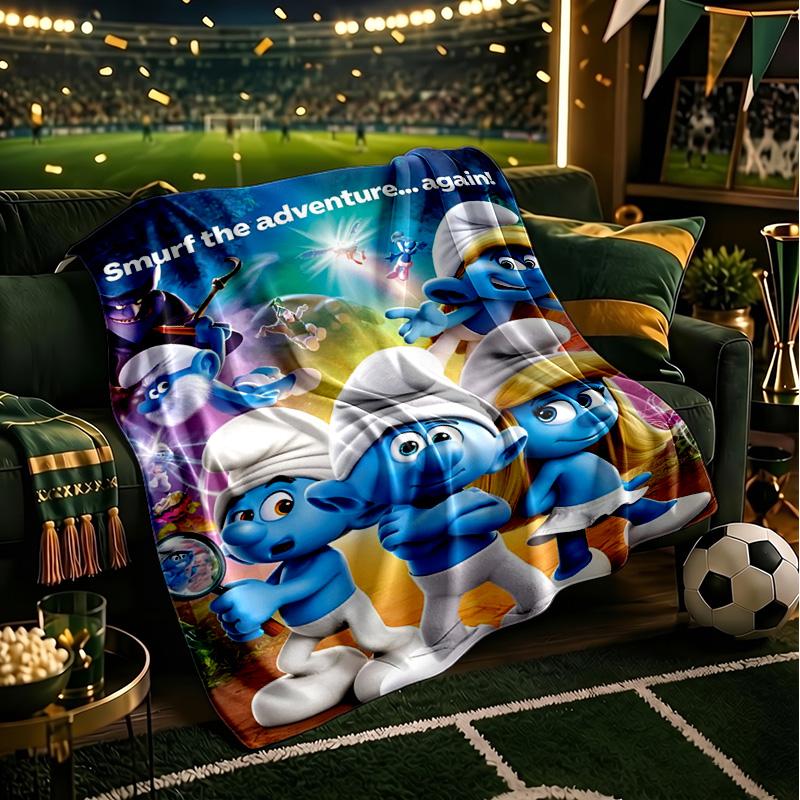 Smurfette's Adventure Throws Blanket Flannel Blankets Plush for Couch Bed Gifts for Men Women Travel picnic blanket Christmas fan gifts