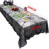 Table Runner Spiders Web Lace Tablecloth Fireplaces Curtain Compatible for Halloween Party Decoration Horror House Props