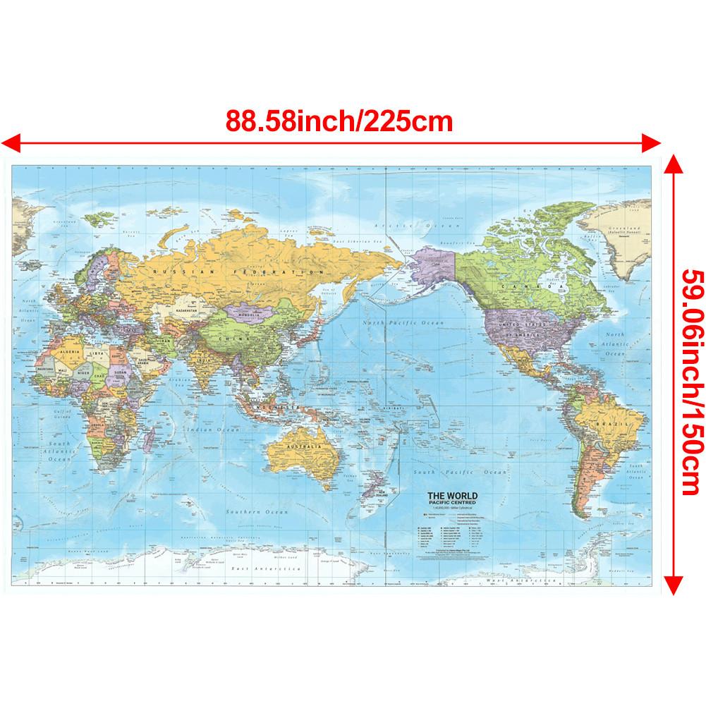 

Полиэстер, английская карта-карта мира политическое распределение 2012 год настенный постер декор путешествия/образовательные принадлежности 225*150cm