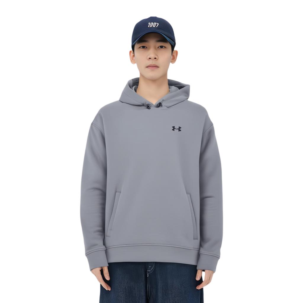 Under Armour Sportsstyle Vqc Fleece Hooded Pullover Long Sleeve Sweatshirt Men Sweatshirt Gray 1389477-035