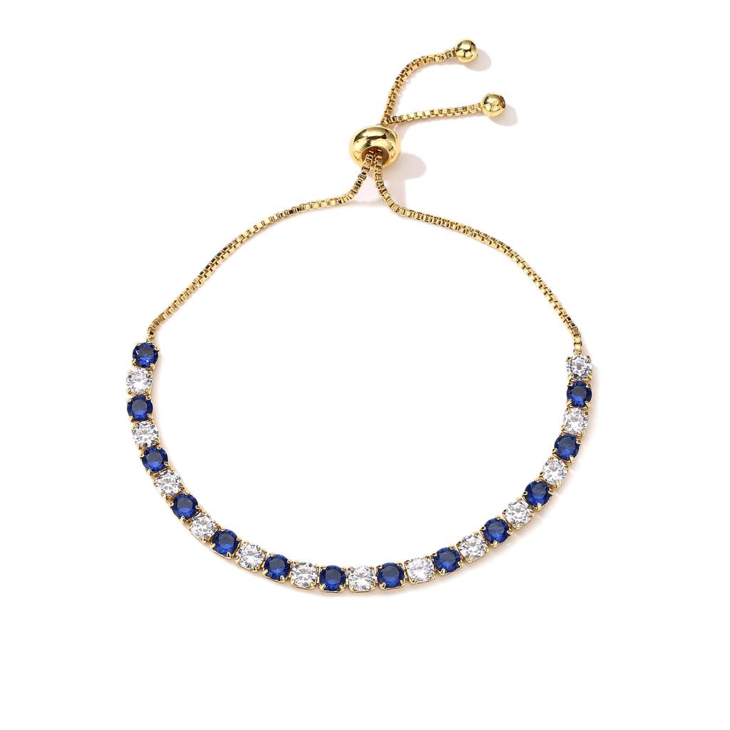 Elegant Women’s Colored Zircon Gold-Plated Tennis Bracelet