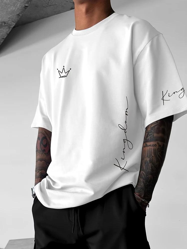 2026 Unisexs King Letter TShirt Kingdom Signature Print Breathable Soft Tees Round Neck CasualWear Loose Fit Shirt for Everyday