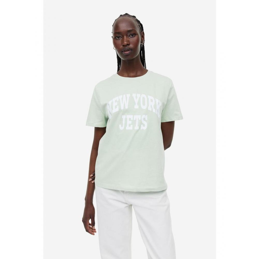 

Футболка с принтом H&M Светло-зеленая New York Jets 0762470376