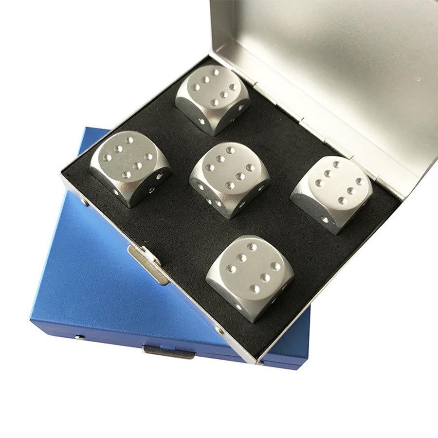 Aluminum Alloy Square Boxed Dice for Casual Entertainment and Dining