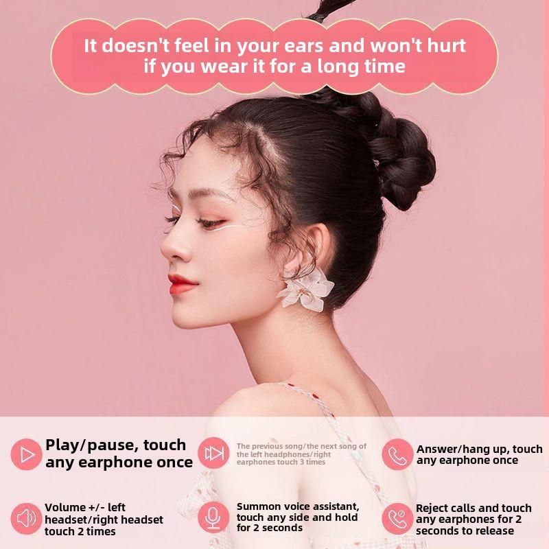 "2024 Wireless Semi Bluetooth Headset for Women - Long Battery Life