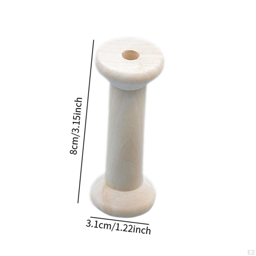 10x Unfinished Holz Spulen Schnur Halter Gewinde Spool Organizer Nähen Lagerung für Stricken