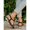 Square Toe Low Heel Sandals 2025 Summer New Plus Size Thick Heel Rhinestone Elastic Band Open Toe Sandals for Women